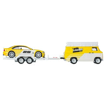 Load image into Gallery viewer, Hot Legends Tour Team Transport Hauler & Toy Car, 2-Pack of Premium 1:64 Scale Vehicles Maple and Mangoes