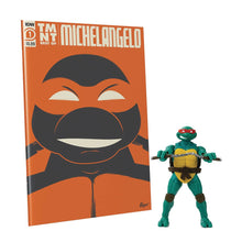Load image into Gallery viewer, Teenage Mutant Ninja Turtles Best of Donatello, Raphael, Michaelangelo and Leonardo IDW Comic Book and 5-Inch BST AXN Action Figure Set of 4