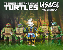 Load image into Gallery viewer, Teenage Mutant Ninja Turtles x Usagi Yojimbo - Ultimate 7” Scale Action Figure Bundle (Usagi, Leonardo, Donatello, Raphael & Michelangelo) Maple and Mangoes