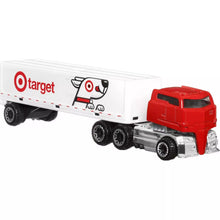 Load image into Gallery viewer, Hot Wheels 1:64 Scale Bullseye's Big Rig Toy Truck & Shopping Cart Set - 3 PieceMaple and Mangoes