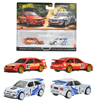 Hot Wheels Premium 2 Pack '93 Ford Escort RS Cosworth / '87 Ford Sierra Cosworth (HRR73-9866) Maple and Mangoes