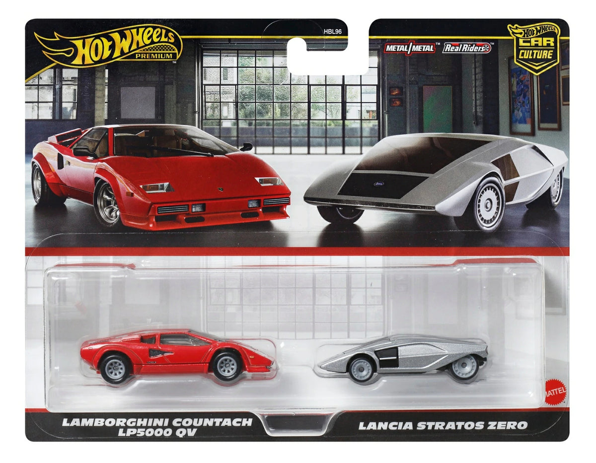Hot Wheels Premium 2 Pack Lamborghini Countach Lp5000 Qv / Lancia