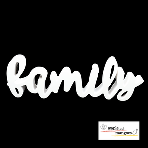 Family Wood Word Art Home Decor Sign 12"
