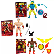 Load image into Gallery viewer, Masters of the Universe Sun-Man and the Rulers of the Sun Action Figure 3pk Exclusive Maple and Mangoes