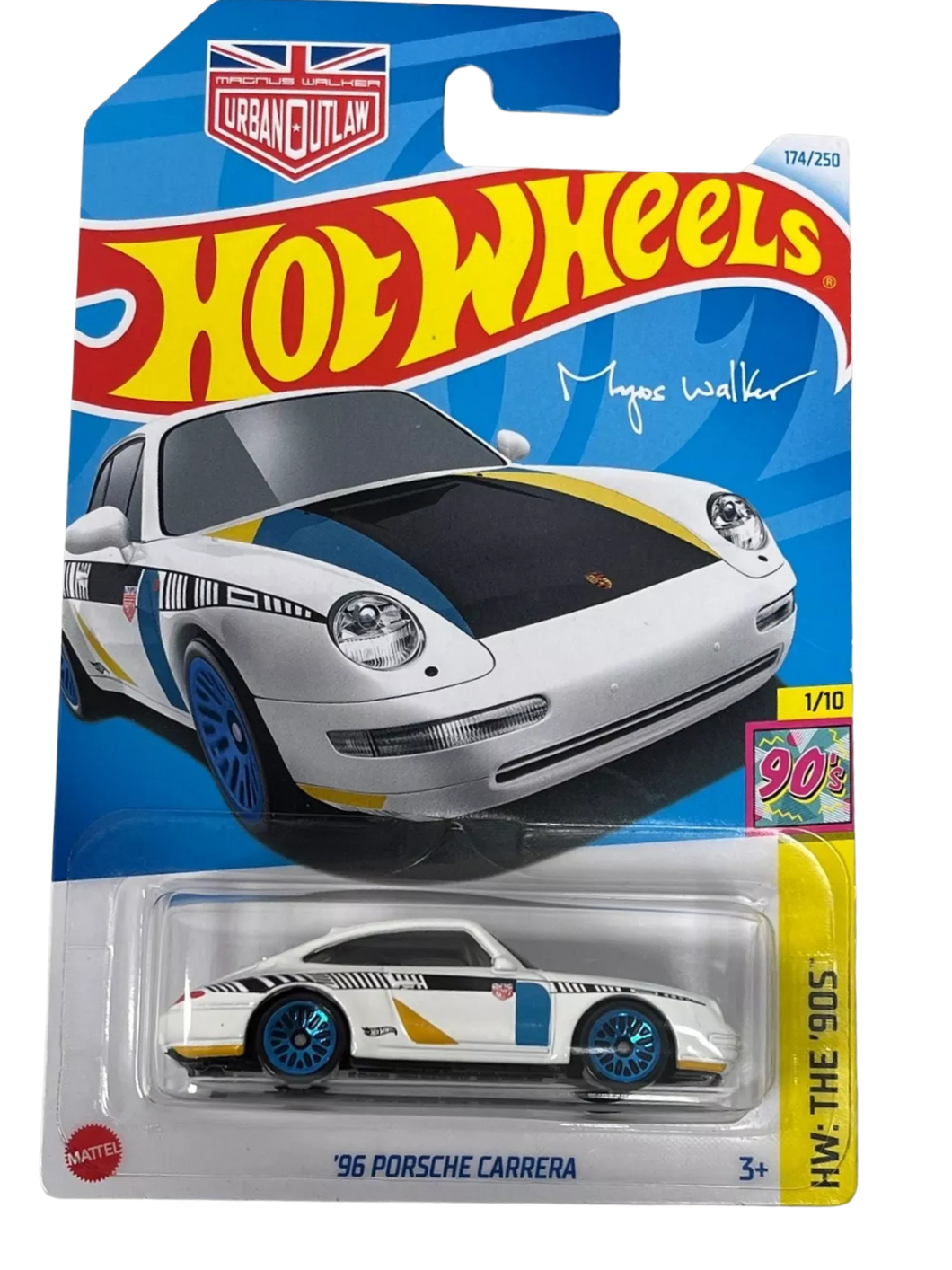 Hot Wheels 2024 HW The '90s '96 Porsche Carrera Magnus Walker White #174 Maple and Mangoes