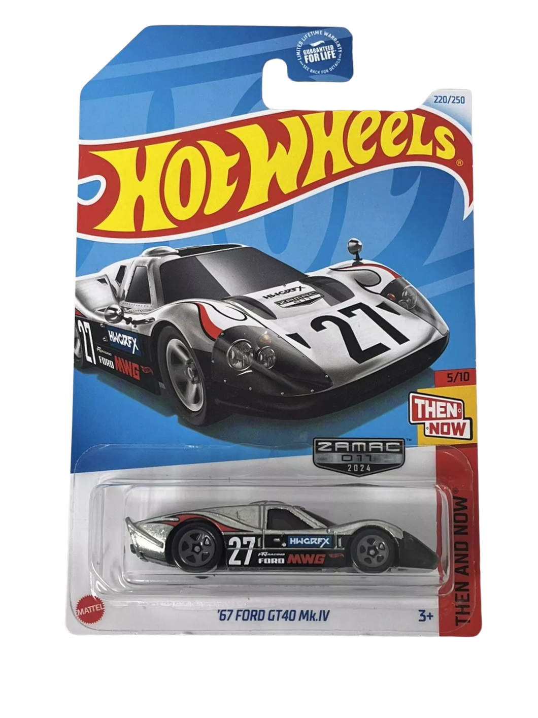 Hot Wheels #220 Then and Now '67 Ford GT40 MK IV ZAMAC Maple and Mangoes