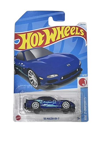 Hot Wheels HW J-Imports 9/10 '95 Mazda RX-7 Blue Diecast  Maple and Mangoes