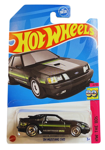 Hot Wheels '84 Mustang SVO 2023 HW: The '80s Black 2023 Maple and Mangoes