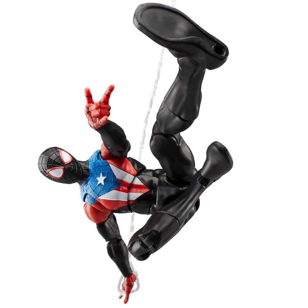 Spider-Man Marvel Legends Series Gamerverse Miles Morales Boricua Suit 6-Inch Action Figure Maple and Mangoes