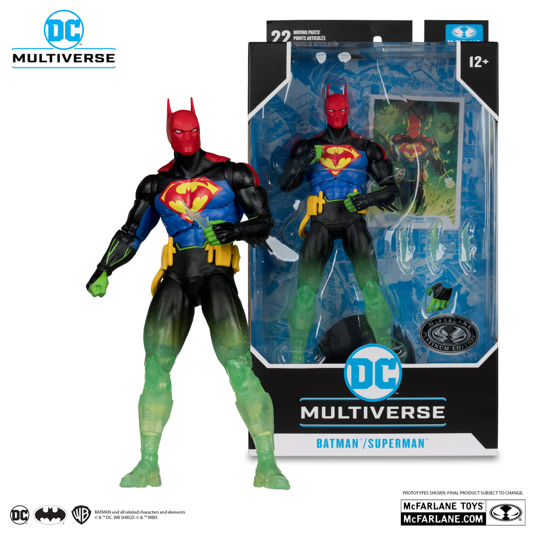 DC Multiverse Batman Wave 2 7-Inch Scale Action Figure Batman Superman Fusion Platinum Edition