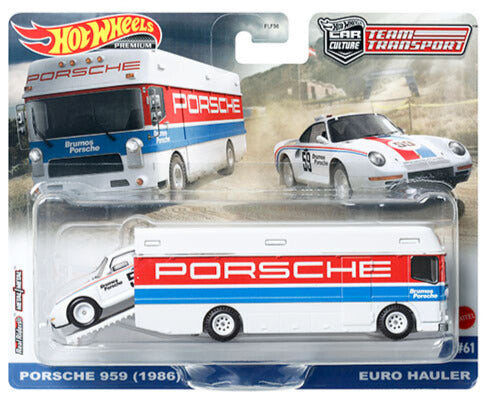 Hot Wheels Team Transport Mix 4 2023 Porsche 959 (1986)/Euro Hauler  Maple and Mangoes