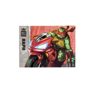 Teenage Mutant Ninja Turtles BST AXN IDW Raphael Action Figure with Metallic Candy Coat GITD Sport Bike Maple and Mangoes