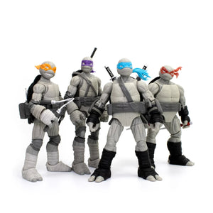 Teenage Mutant Ninja Turtles BST AXN Turtles IDW Comic Black and White 5-Inch Action Figure 4-Pack - SDCC 2023 Exclusive Maple and Mangoes