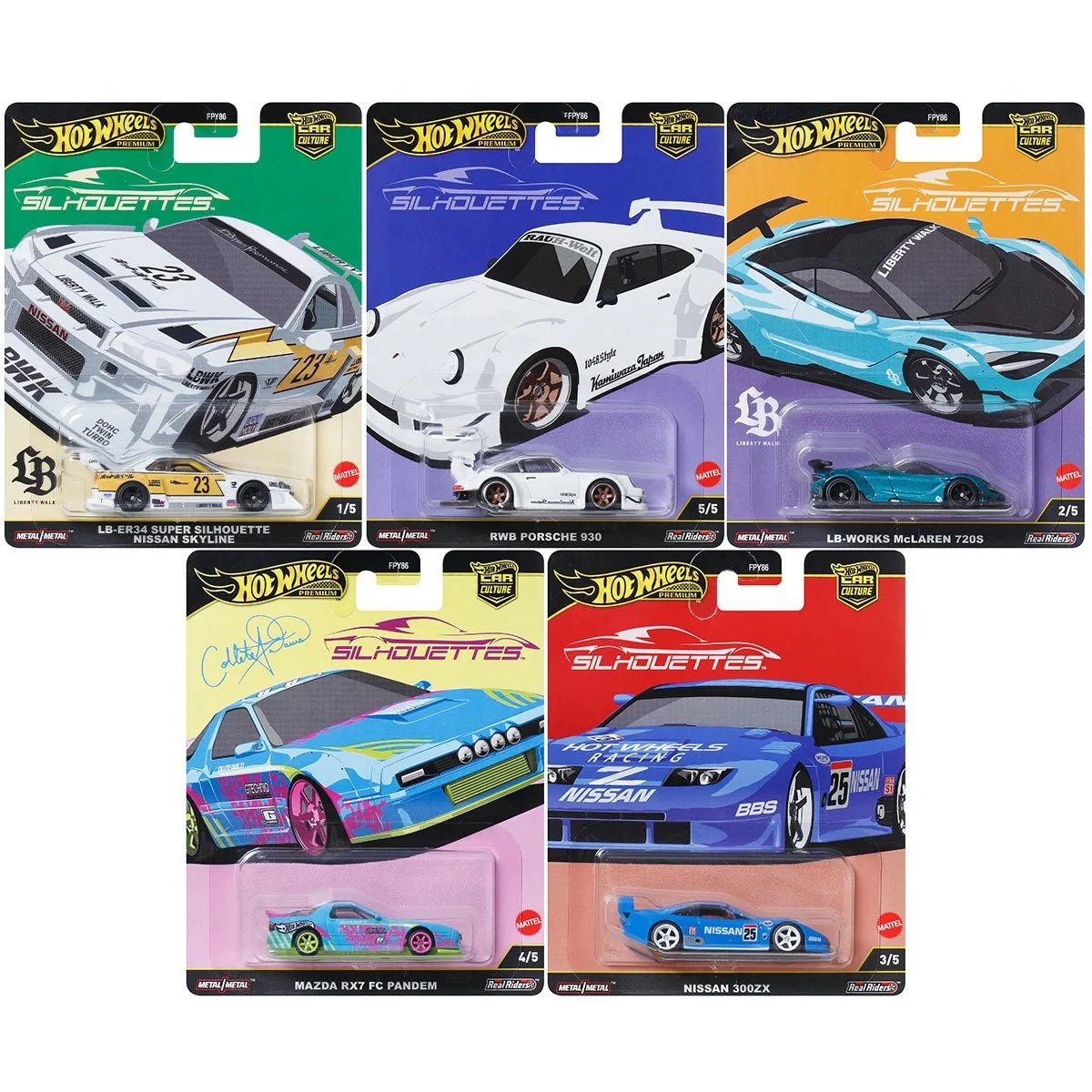 Hot Wheels Car Culture 2025 Mix 2 Vehicle Case of 5 Silhouette