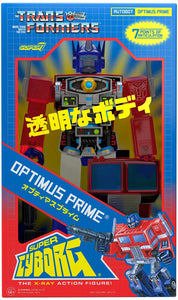 Super7 - Transformers - Super Cyborg - Optimus Prime Clear Red / Blue Maple and Mangoes