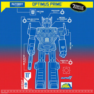 Super7 - Transformers - Super Cyborg - Optimus Prime Clear Red / Blue Maple and Mangoes