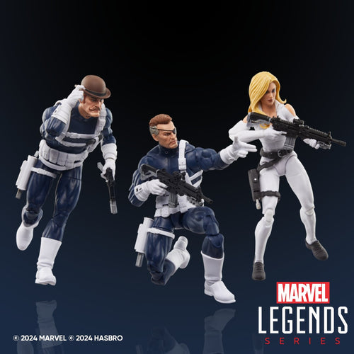 Captain America Marvel Legends Series Dum Dum Dugan, Sharon Carter, and Nick Fury Jr. 6-Inch Action Figure 3-Pack Maple and Mangoes