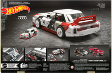 Load image into Gallery viewer, MEGA BLOKS - Hot Wheels Audi 90 Quattro IMSA GTO, Includes 1 Collectible Diecast Car, 973 Piece Collectible Building Toy Set
