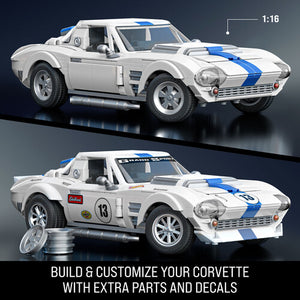 Mattel Brick Shop - Hot Wheels Elite Series Building Set: Corvette, Includes 1 Collectible Diecast Car, 918 Piece Collectible Building Toy Set Maple and Mangoes