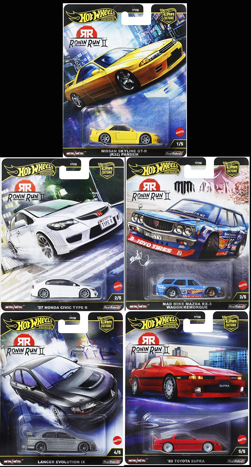 Hot Wheels Car Culture: Ronin Run II 2025 Case of 5 – Maple and