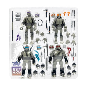 Teenage Mutant Ninja Turtles BST AXN Turtles IDW Comic Black and White 5-Inch Action Figure 4-Pack - SDCC 2023 Exclusive Maple and Mangoes