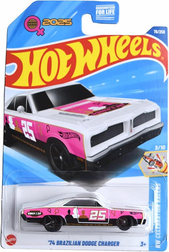 Hot Wheels '74 Brazilian Dodge Charger, HW Celebration Racers 3/10 [Pink/White] 76/250 Maple and Mangoes