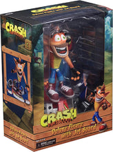 Load image into Gallery viewer, Crash Bandicoot 7&quot; Figures - Deluxe Crash Bandicoot w/ Hoverboard Maple and Mangoes
