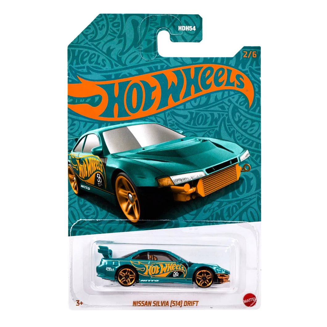 Hot Wheels 56th Anniversary Pearl and Chrome 2024 Mix 2 Nissan Silvia S14 Maple and Mangoes