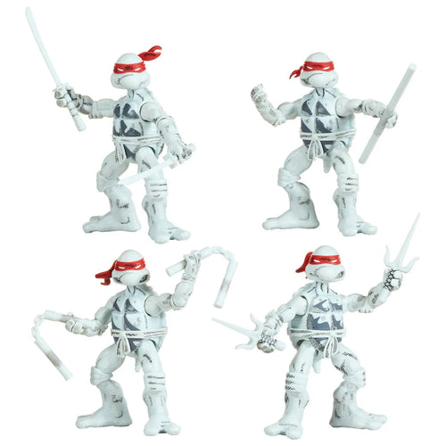 Teenage Mutant Ninja Turtles Classic Comic Book Series Black and White Turtles Action Figure 4-Pack Maple and Mangoes