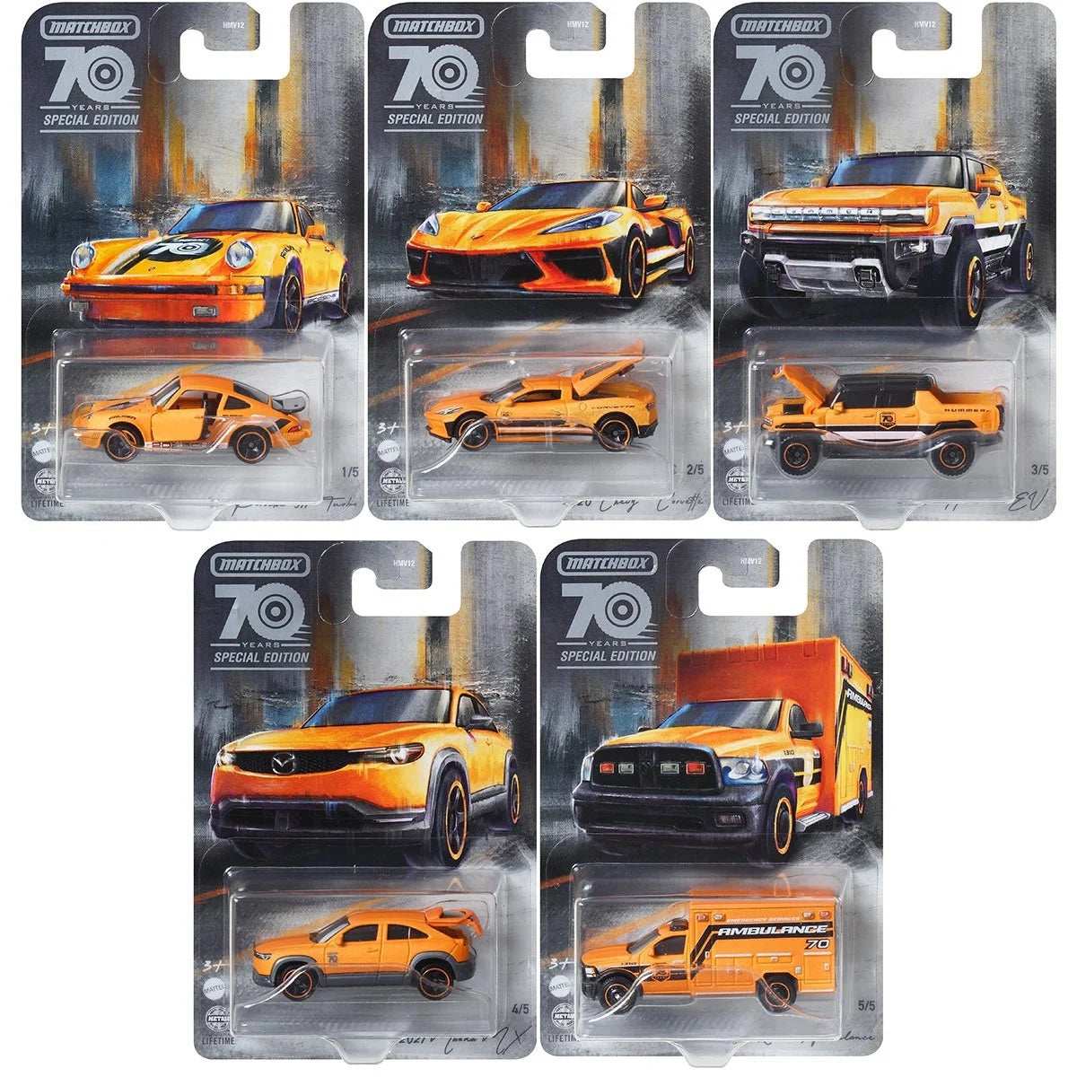 MATCHBOX MOVING PARTS ミニカーセット Matchbox 70th Anniversary Moving Parts Vehicles Set of 5 – Maple