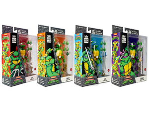 BST AXN Best Action Figures - TMNT - Donatello, Leonardo, Michelangelo, Raphael(Arcade Game) Exclusive Set of 4 Maple and Mangoes