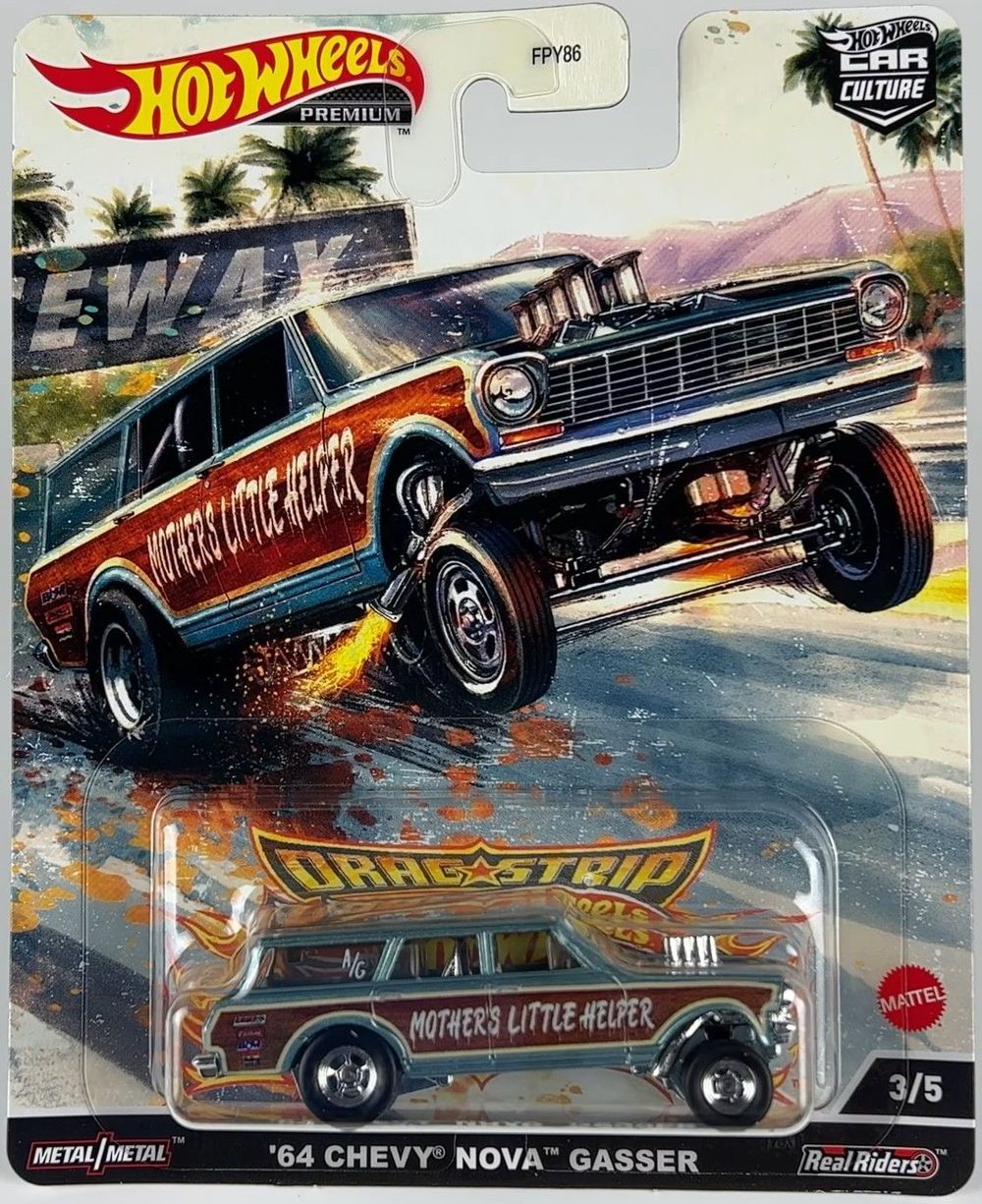 Hot Wheels Car Culture Dragstrips Demons '64 Chevy Nova Gasser