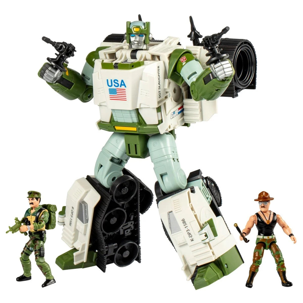 G.I. Joe x Transformers Collaborative Kup Triple T with Sgt. Slaughter and Leatherneck Action Figures 