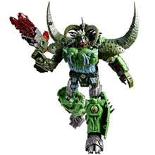 Load image into Gallery viewer, Age of the Primes The Thirteen Liege Maximo figure features deco and details inspired by the Transformers universe.

8.5-inch (21.5 cm) Leader Class figure.
Convert between robot and spaceship modes in 25 steps.
Includes blaster and 3 Liege dart artifacts.
