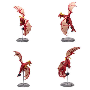 World Of Warcraft Figures - 1/12 Scale Red Highland Drake & Black Proto-Drake Posed Figure 2-Pack Maple and Mangoes