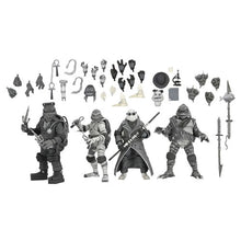 Load image into Gallery viewer, TMNT 7&quot; Scale Figures - TMNT x Universal Monsters - Black &amp; White Turtles 4-Pack
