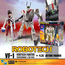 Load image into Gallery viewer, Robotech Figures - 1/100 Scale Veritech Fighter Transformable w/ 4.25" Pilot Assortment Maple and Mangoes

