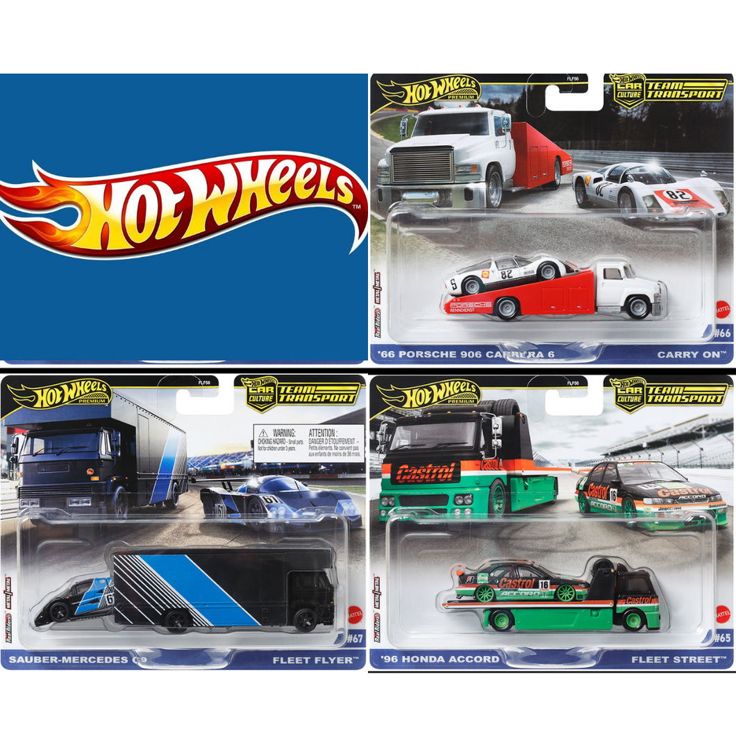 Hot Wheels Team Transport 2024 Mix 2 Vehicle Case of 3  Maple and Mangoes