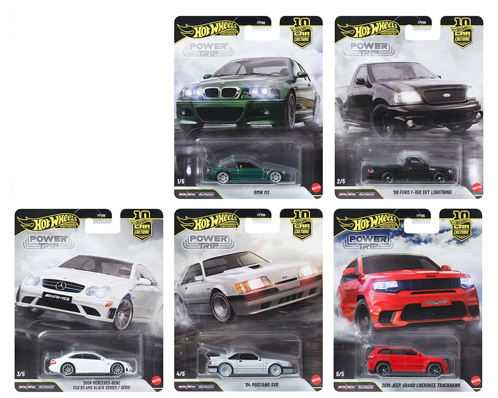 Hot Wheels Car Culture 2026 Mix 3 Power Trip Vehicle Case of 5