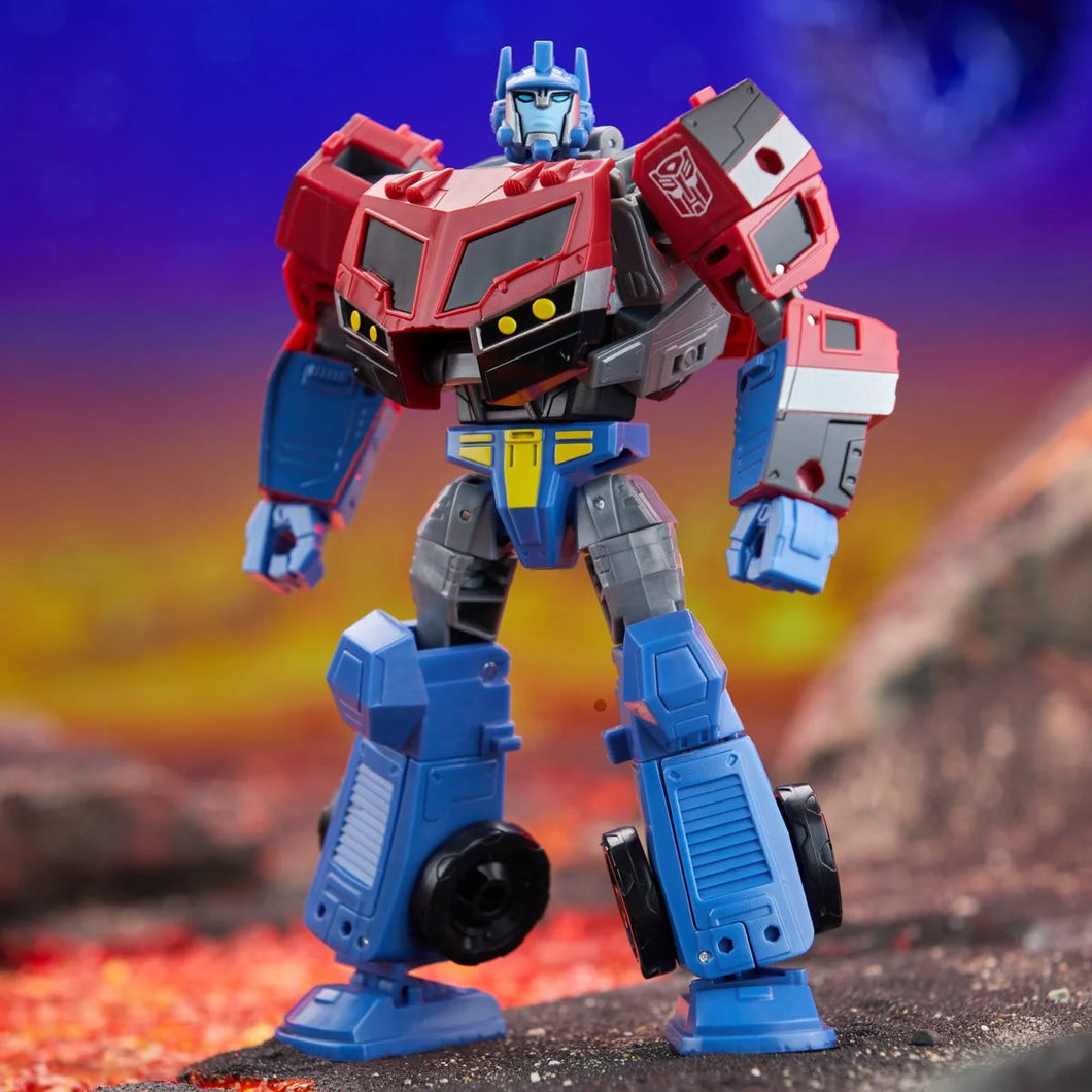 Transformers Generations Legacy United Voyager Animated Optimus Prime Maple and Mangoes