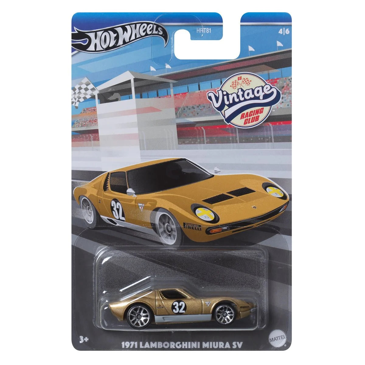 ミニカー HotWheels Vintage Racing Hot Wheels Vintage Racing 2024 Mix 1 Vehicle '71 Lamborghini Miura