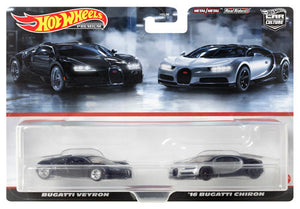 Hot Wheels Premium 2 Pack Bugatti Veyron / '16 Bugatti Chiron (HKF52-9866) Maple and Mangoes