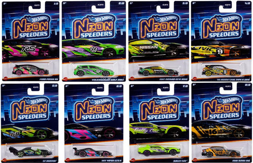 Hot Wheels Neon Speeders Case of 8  Maple and Mangoes