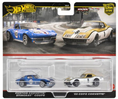 Hot Wheels Premium 2 Pack '69 COPO Corvette / Custom Corvette Stingray Coupe Maple and Mangoes