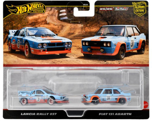 Hot Wheels Premium 2 Pack Lancia Rally 037/ Fiat 131 Abarth (HRR81-9866) Maple and Mangoes