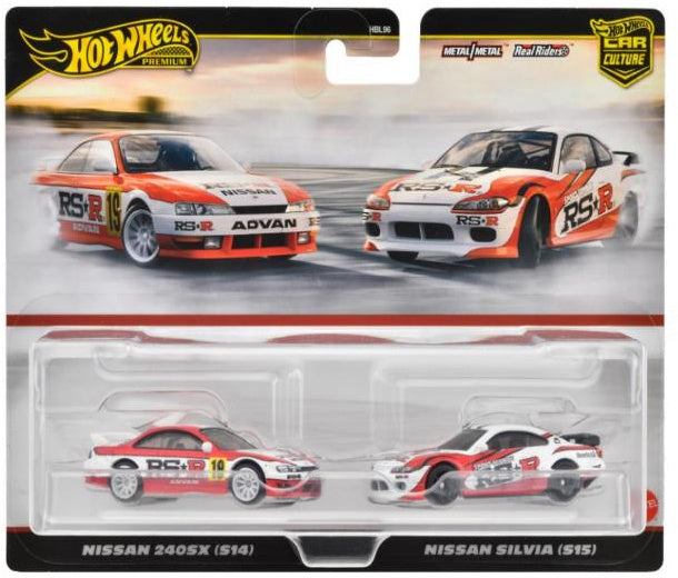 Hot Wheels Premium 2 Pack Nissan 240SX (S14) / Nissan Silvia (S15