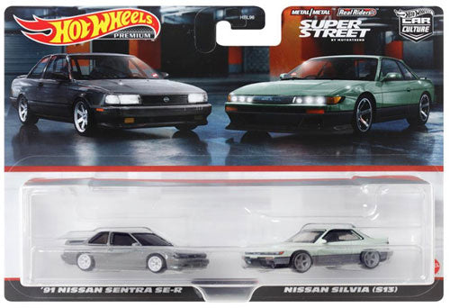 Hot Wheels Premium 2 Pack'91 Nissan Sentra SE-R / Nissan Silvia (S13) (HYF04-9866) Maple and Mangoes