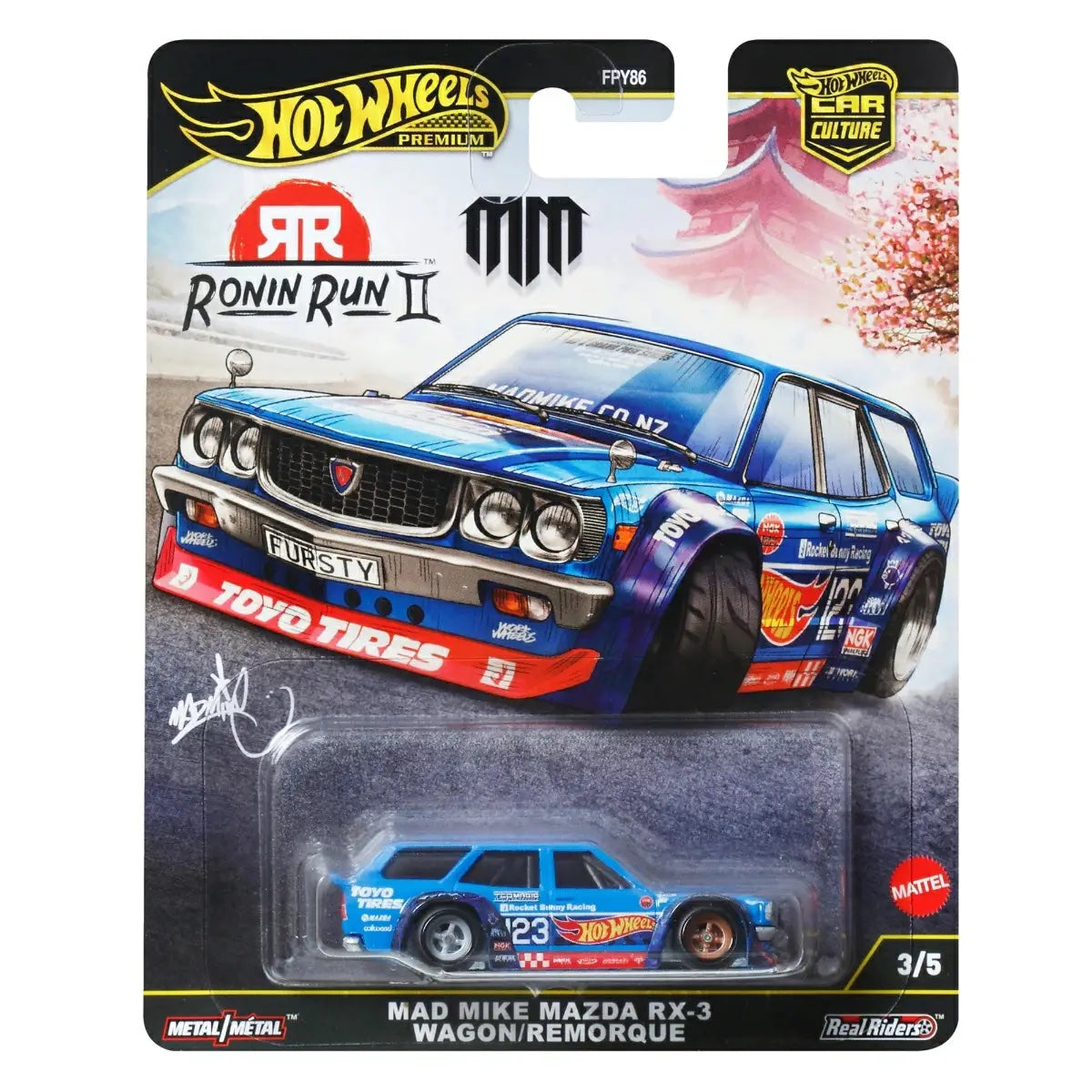 【レアソフト】ウィンディ×ウィンダム Hot Wheels Car Culture Ronin Run II Mad Mike Mazda Rx-3 Wagon