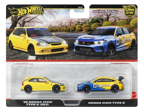 Hot Wheels Premium 2 Pack 99 Honda Civic Type R (Ek9) / Honda Civic Type R Maple and Mangoes