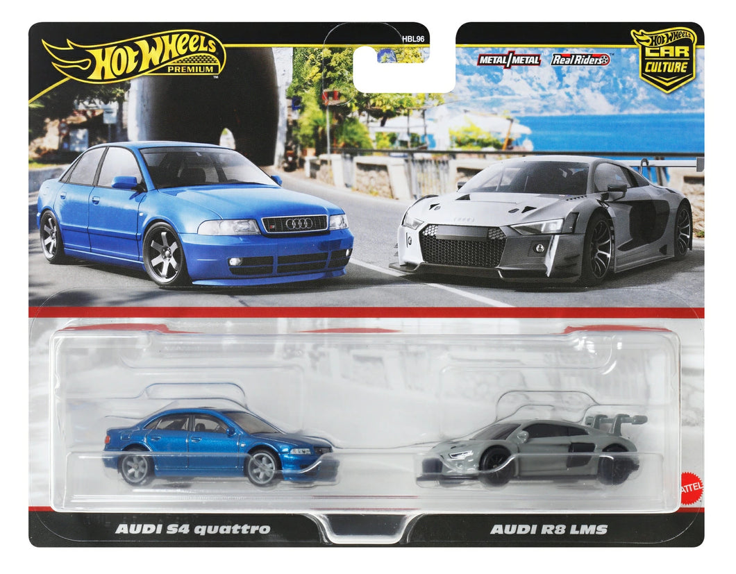 Hot Wheels Premium 2 Pack Audi S4 Quattro / Audi R8 Lms Maple and Mangoes